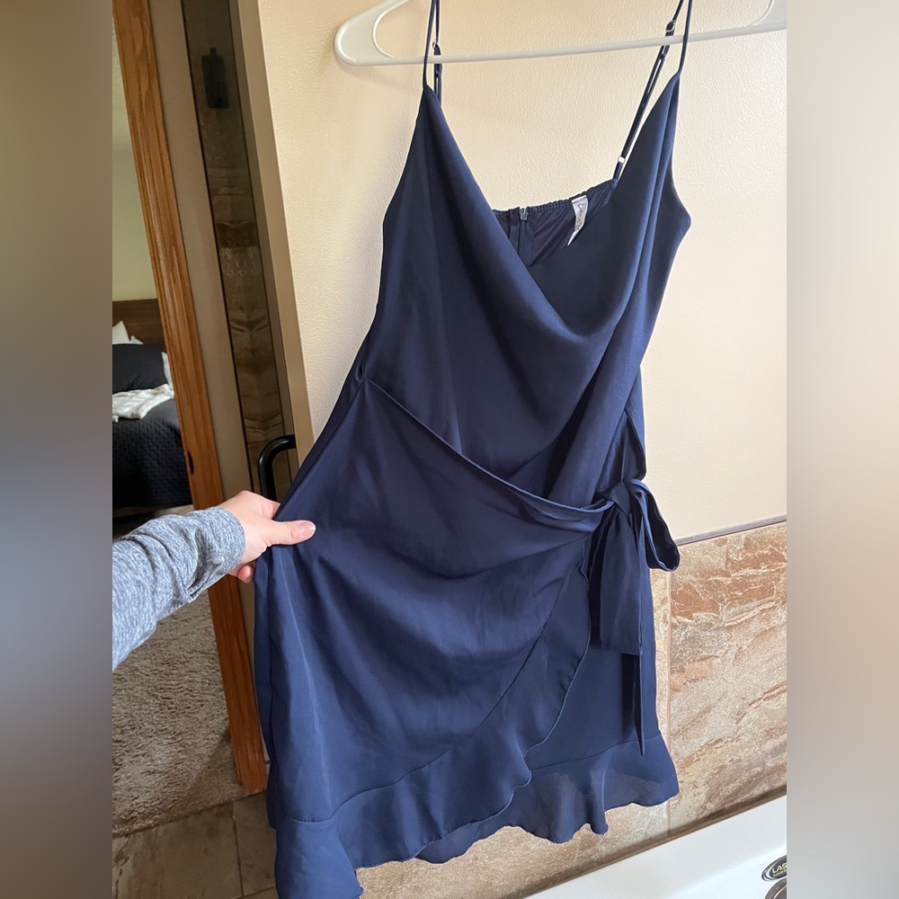 Lucy in the sky navy wrap dress